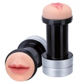 Двусторонний мастурбатор REALSTUFF 2 IN 1 HUMMER MOUTH   VAGINA - ротик и вагина - Dream Toys - в Сургуте купить с доставкой