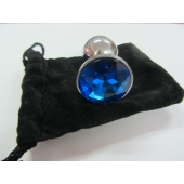Анальное украшение BUTT PLUG  Small с синим кристаллом - 7 см. - Anal Jewelry Plug - купить с доставкой в Сургуте