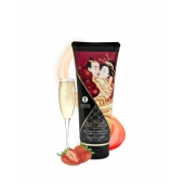 Массажный крем для тела с ароматом клубники и шампанского Sparkling Strawberry Wine - 200 мл. - Shunga - купить с доставкой в Сургуте