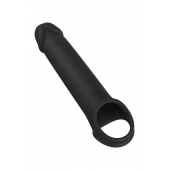Черная насадка-удлинитель с вибрацией Vibrating Extender With Remote - Dream Toys - в Сургуте купить с доставкой