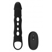 Черная насадка-удлинитель Vibrating Extender With Remote с вибрацией - Dream Toys - в Сургуте купить с доставкой
