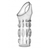 Прозрачная насадка на пенис Stretchy Studded Penis Sleeve Ring - Blush Novelties - в Сургуте купить с доставкой