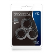 Набор из 3 черных эрекционных колец Black Small Penis Rings - Blush Novelties - в Сургуте купить с доставкой