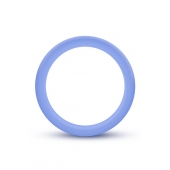 Голубое люминесцентное кольцо Silicone Glo Cock Ring - Blush Novelties - в Сургуте купить с доставкой
