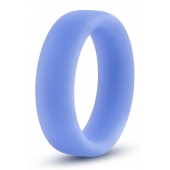 Голубое люминесцентное кольцо Silicone Glo Cock Ring - Blush Novelties - в Сургуте купить с доставкой