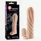 Телесная насадка-удлинитель Okoto со спиралевидным рельефом - 16 см. - Sitabella - в Сургуте купить с доставкой