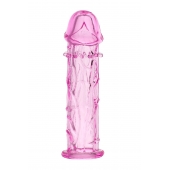 Розовая насадка фаллической формы - 12,5 см. - A-toys - в Сургуте купить с доставкой
