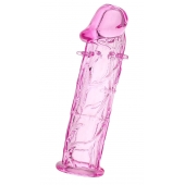Розовая насадка фаллической формы - 12,5 см. - A-toys - в Сургуте купить с доставкой