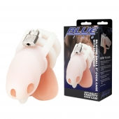 Белая клетка для пениса Silicone Small 2 in Cock Cage With Ball Divider - BlueLine - купить с доставкой в Сургуте