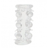 Прозрачная насадка на пенис с шипами и бугорками JELLY JOY LUST CLUSTER CLEAR - Dream Toys - в Сургуте купить с доставкой