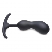 Черный массажер простаты с утяжелителями Premium Silicone Weighted Prostate Plug Medium - 16,3 см. - XR Brands - в Сургуте купить с доставкой