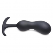 Черный массажер простаты с утяжелителями Premium Silicone Weighted Prostate Plug Large - 18,8 см. - XR Brands - в Сургуте купить с доставкой