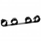 Черная распорка с манжетами для рук и ног Deluxe Rigid Spreader Bar - XR Brands - купить с доставкой в Сургуте