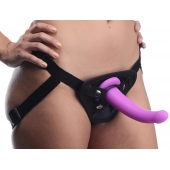 Лиловый поясной страпон Navigator Silicone G-Spot Dildo with Harness - 17,8 см. - XR Brands - купить с доставкой в Сургуте
