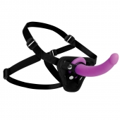 Лиловый поясной страпон Navigator Silicone G-Spot Dildo with Harness - 17,8 см. - XR Brands - купить с доставкой в Сургуте