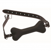 Черный кляп в форме косточки Hound Adjustable Dog Bone Gag - XR Brands - купить с доставкой в Сургуте