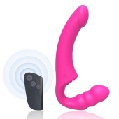 Розовый безремневой страпон Straples Strap-On Dildo - Erokay - купить с доставкой в Сургуте