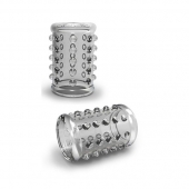 Прозрачная насадка на пенис с шишечками STAY HARD COCK SLEEVE 02 CLEAR - Blush Novelties - в Сургуте купить с доставкой