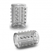 Прозрачная насадка с шипами и шишечками STAY HARD COCK SLEEVE 03 CLEAR - Blush Novelties - в Сургуте купить с доставкой