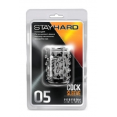 Прозрачная насадка с капельками STAY HARD COCK SLEEVE 05 CLEAR - Blush Novelties - в Сургуте купить с доставкой