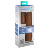 Коричневая насадка на член 2  Silicone X-tension - 20,3 см. - Pipedream - в Сургуте купить с доставкой