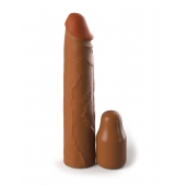 Коричневая насадка на член 2  Silicone X-tension - 20,3 см. - Pipedream - в Сургуте купить с доставкой