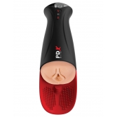 Телесный мастурбатор-вагина в черной колбе с вибрацией Fuck-O-Matic Pro XL - Pipedream - в Сургуте купить с доставкой