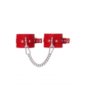 Красные мягкие кожаные оковы с люверсами - Pecado - купить с доставкой в Сургуте