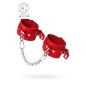 Красные мягкие кожаные оковы с люверсами - Pecado - купить с доставкой в Сургуте