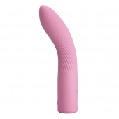 Розовый изогнутый вибромассажёр Kissell - 16,1 см. - Baile