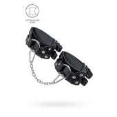 Черные кожаные оковы с двумя ремешками - Pecado - купить с доставкой в Сургуте