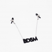 Зажимы на соски с кожаной подвеской BDSM - Crazy Handmade - купить с доставкой в Сургуте