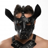 Черная кожаная маска «Собака» - Crazy Handmade - купить с доставкой в Сургуте