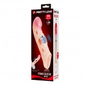 Телесная удлиняющая насадка с рельефом и вибрацией Brad - 21,3 см. - Baile - в Сургуте купить с доставкой