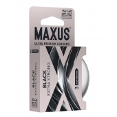Черные утолщенные презервативы MAXUS Extra Strong с железным кейсом - 3 шт. - Maxus - купить с доставкой в Сургуте