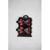 Черно-красные кожаные наручники с бантиками - Crazy Handmade - купить с доставкой в Сургуте