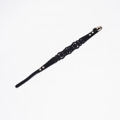 Черный ажурный чокер с золотистой фурнитурой - Crazy Handmade - купить с доставкой в Сургуте