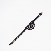 Черный чокер с клепками и золотистой фурнитурой - Crazy Handmade - купить с доставкой в Сургуте