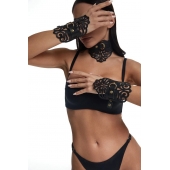 Фигурный набор для БДСМ-игр с узорами и золотистой фурнитурой - Crazy Handmade - купить с доставкой в Сургуте