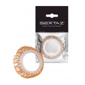 Эрекционное кольцо с бежевыми «ресничками» - Sextaz - в Сургуте купить с доставкой