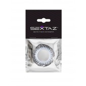 Эластичное эрекционное колечко с черными «ресничками» - Sextaz - в Сургуте купить с доставкой