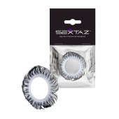 Эластичное эрекционное колечко с черными «ресничками» - Sextaz - в Сургуте купить с доставкой