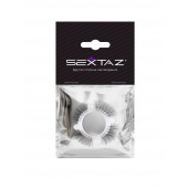 Эластичное кольцо с «ресничками» и 4 шариками - Sextaz - в Сургуте купить с доставкой