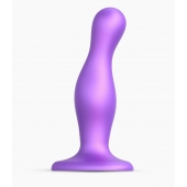 Фиолетовая насадка Strap-On-Me Dildo Plug Curvy size M - Strap-on-me - купить с доставкой в Сургуте