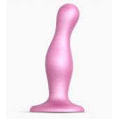 Розовая насадка Strap-On-Me Dildo Plug Curvy size M - Strap-on-me - купить с доставкой в Сургуте
