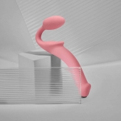 Розовый безремневой страпон Strap-on-me Semi-Realistic Bendable Strap-On size L - Strap-on-me - купить с доставкой в Сургуте