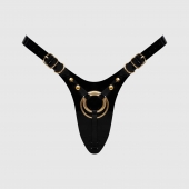 Черный пояс для фиксации насадок Strap-On-Me Leatherette Harness Fabulous - Strap-on-me - купить с доставкой в Сургуте