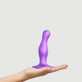 Фиолетовая насадка Strap-On-Me Dildo Plug Curvy size S - Strap-on-me - купить с доставкой в Сургуте