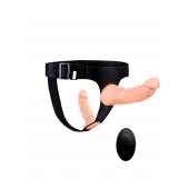 Женский страпон с 2 насадками, вибрацией и пультом ДУ - Erowoman-Eroman - купить с доставкой в Сургуте