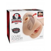 Телесный мастурбатор с вибрацией Double Pounder Vibrating Squeeze Stroker - Pipedream - в Сургуте купить с доставкой